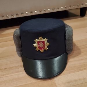 Vintage Lithuanian military style winter hat